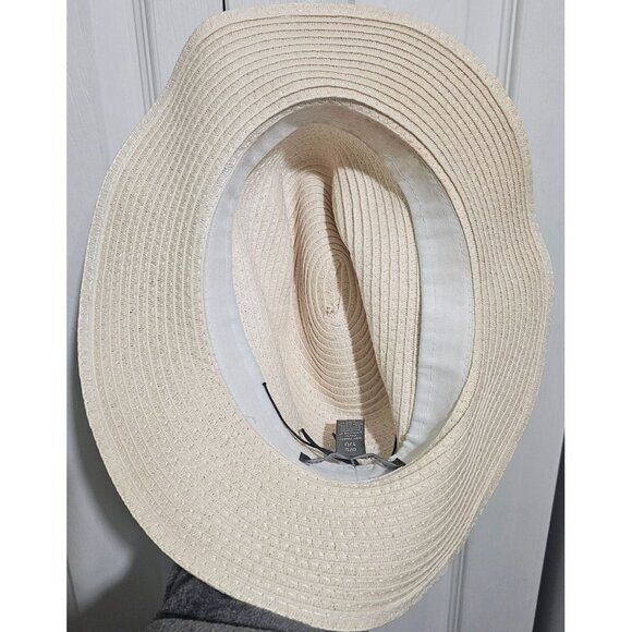 Vince Camuto Paper Straw Hat Floppy Fedora Summer Beach Sun Wide Brim Safari - Picture 6 of 7